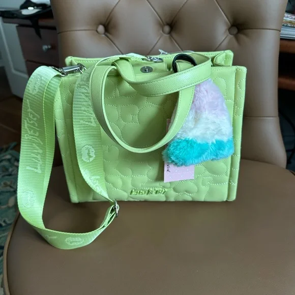 Betsey Johnson Lime Green Quilted Tote - Picture 2 of 3